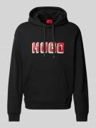 HUGO Hoodie mit Label-Print Modell 'Diqerio' in Black, Größe L