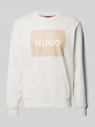 HUGO Sweatshirt mit Label-Print Modell 'DURAGOL' in Offwhite, Größe L