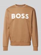 BOSS Sweatshirt mit Label-Print Modell 'Soleri' in Beige, Größe L