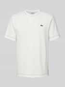 Lacoste T-Shirt mit Label-Badge in Weiss, Größe L