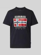 Napapijri T-Shirt mit Rundhalsausschnitt Modell 'BIG FLAG' in Black, G...