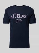 s.Oliver RED LABEL T-Shirt mit Rundhalsausschnitt in Marine, Größe L