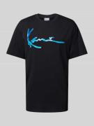 KARL KANI T-Shirt mit Label-Print Modell 'Water' in Black, Größe M