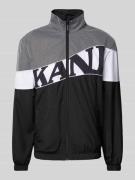 KARL KANI Sweatjacke mit Stehkragen in Black, Größe L