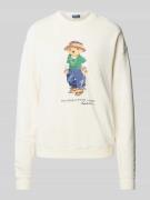 POLO RALPH LAUREN Oversized Sweatshirt mit Motiv-Print in Ecru, Größe ...