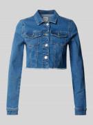 Only Cropped Jeansjacke mit Brusttaschen Modell 'WONDER' in Blau, Größ...