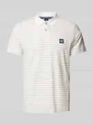 Lerros Regular Fit Poloshirt mit Label-Badge in Offwhite, Größe L