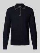 Emporio Armani Slim Fit Poloshirt mit Strukturmuster in Marine, Größe ...