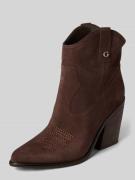 Guess Lederstiefeletten mit Stickerei Modell 'JALELLA' in Mittelbraun,...