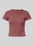 Only T-Shirt mit Feinripp  Modell 'EMMA' in Mauve, Größe M