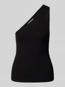 Mango Top mit One-Shoulder-Träger Modell 'ASIM' in Black, Größe XS