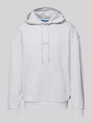 Hugo Blue Hoodie mit Logo-Print Modell 'Nilopel' in Hellgrau Melange, ...