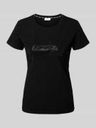 LIU JO SPORT T-Shirt mit Strasssteinbesatz in Black, Größe S