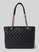 Guess Tote Bag mit Strukturmuster Modell 'GIULLY' in Black, Größe 1