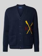 POLO RALPH LAUREN Strickcardigan mit Label-Patch in Marine, Größe L