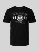 Tom Tailor T-Shirt mit Rundhalsausschnitt in Black, Größe S