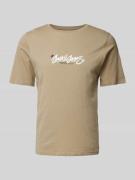 Jack & Jones T-Shirt mit Label-Print in Khaki, Größe L