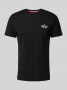 Alpha Industries T-Shirt mit Label-Print in BLACK, Größe L