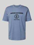 ARMANI EXCHANGE T-Shirt mit geripptem Rundhalsausschnitt in Rauchblau,...