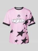 Low Lights Studios T-Shirt mit Label-Details Modell 'ALLSTARS' in Pink...