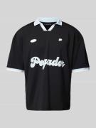 Pegador Regular Fit Poloshirt mit Label-Print in Black, Größe L