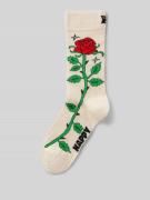 Happy Socks Socken mit Motiv-Print Modell 'Rose' in Offwhite, Größe 36...