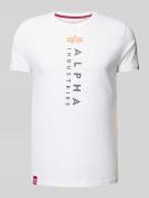 Alpha Industries T-Shirt mit Label-Print in Weiss, Größe S