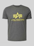 Alpha Industries T-Shirt mit Label-Print in Mittelgrau Melange, Größe ...