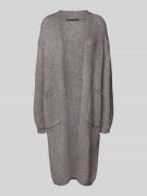 Luisa Cerano Longcardigan mit aufgesetzten Taschen in Taupe, Größe 36