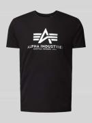 Alpha Industries T-Shirt mit Label-Print in Black, Größe L