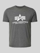 Alpha Industries T-Shirt mit Label-Print in Mittelgrau, Größe S