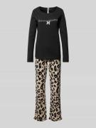 LOUIS & LOUISA Pyjama mit Statement-Stitching Modell 'Schmusekatze' in...