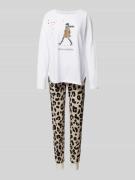 LOUIS & LOUISA Pyjama mit Motiv- und Statement-Print Modell 'Schmuseka...