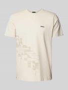 BOSS Green T-Shirt mit Label-Print in Beige, Größe L