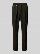 Antony Morato Regular Fit Bundfaltenhose mit elastischem Bund in Oliv,...