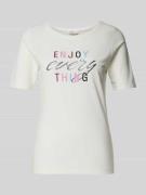 s.Oliver RED LABEL T-Shirt mit Statement-Print Modell 'Enjoy' in Offwh...