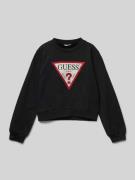 Guess Sweatshirt mit Label-Print in Black, Größe 128