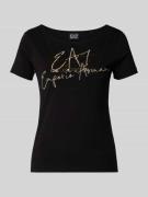 EA7 Emporio Armani T-Shirt mit Label-Print und -Stitching in Black, Gr...