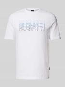 bugatti T-Shirt mit Label-Print in Weiss, Größe L