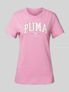 Puma T-Shirt mit Label-Print in Rosa, Größe M