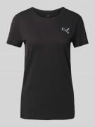 Puma T-Shirt mit Label-Stitching in Black, Größe M