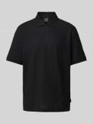 ARMANI EXCHANGE Regular Fit Poloshirt mit Strukturmuster in Black, Grö...