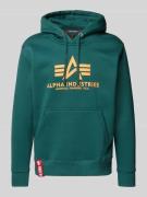 Alpha Industries Hoodie mit Label-Print in Bottle, Größe XXL