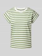 Jake*s Casual T-Shirt mit Streifenmuster in Grass, Größe XS