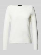 Emporio Armani Longsleeve mit Strukturmuster in Offwhite, Größe L