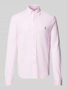 Polo Ralph Lauren Slim Fit Freizeithemd mit Logo-Stitching in Rosa, Gr...