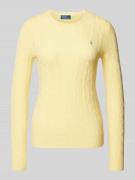 POLO RALPH LAUREN Pullover mit Zopfmuster Modell 'JULIANNA' in Gelb, G...