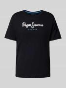 Pepe Jeans T-Shirt mit Label-Print Modell 'EGGO' in Black, Größe L