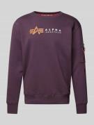 Alpha Industries Sweatshirt mit Label-Print und Reißverschlusstasche i...