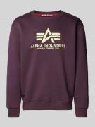 Alpha Industries Sweatshirt mit Label-Print in Violett, Größe L